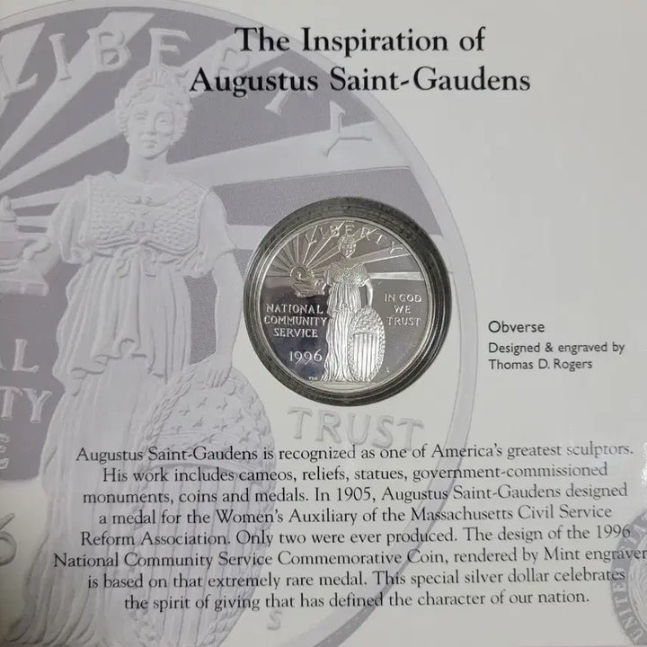 [BUNJANG] 1996 National Community Service Commemorative Silver Dollar Coin / 1996년 미국 국립 공동체 서비스 기념 은화