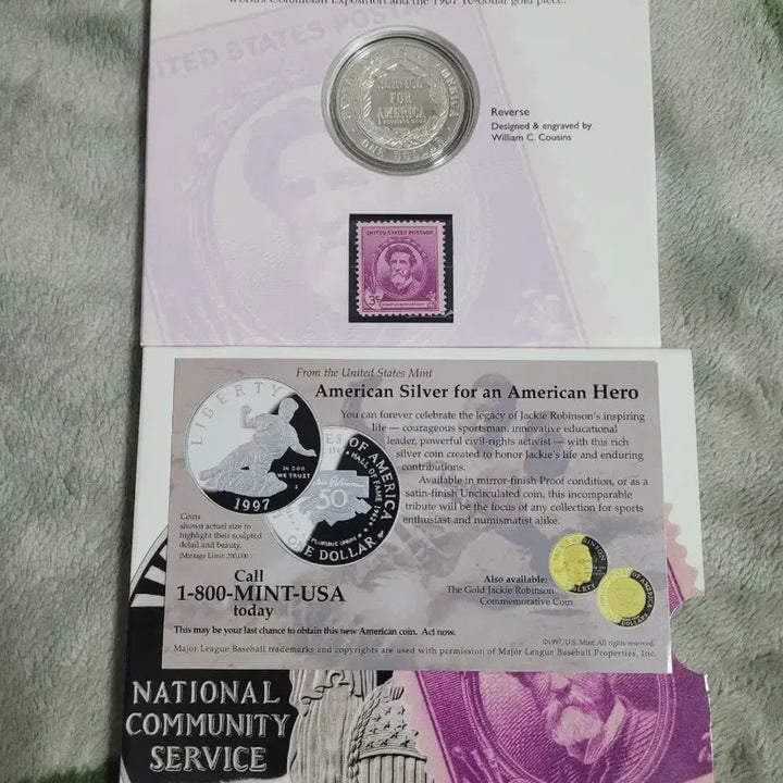 [BUNJANG] 1996 National Community Service Commemorative Silver Dollar Coin / 1996년 미국 국립 공동체 서비스 기념 은화