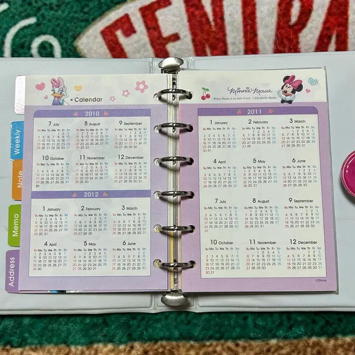 [BUNJANG] Disney Mini Mouse 6-Ring Diary / 고전문구 미니마우스 6공 다이어리 디즈니