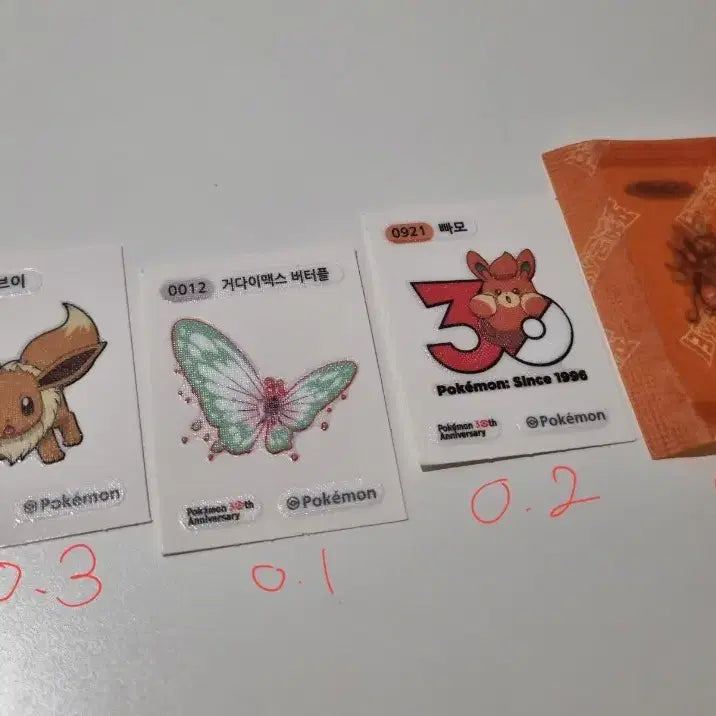 [BUNJANG] Pokemon 30th Anniversary Pokemon Bread Stickers - Eevee / 포켓몬스터 30주년 포켓몬빵 띠부실 띠부씰 이브이 팝니다