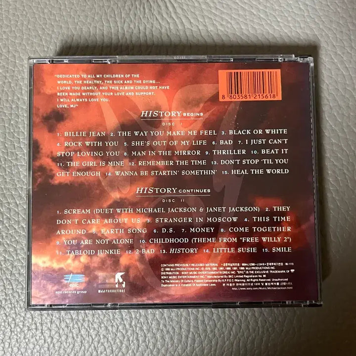 [BUNJANG] Michael Jackson History (2CD) / Michael Jackson - History (2cd)