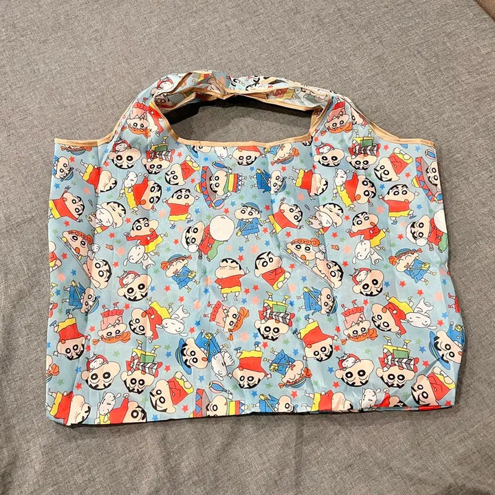 [BUNJANG] Crayon Shin-chan Foldable Shopping Bag / 새상품) 짱구는못말려 접이식 장바구니 가방