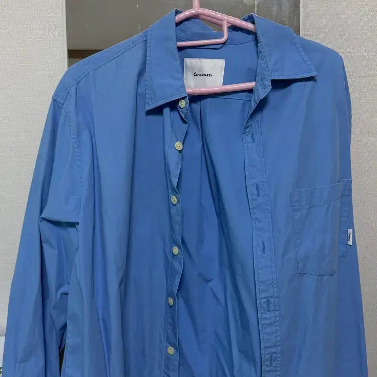 [BUNJANG] Covernat Poplin Shirt Blue / 커버낫 포플린 셔츠 s 블루