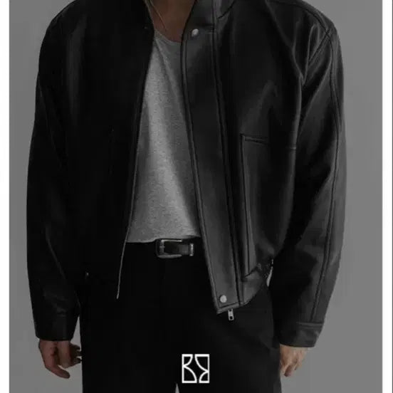 [BUNJANG] Bauro Product Cropped Highneck Leather Panel Jacket XL / 새상품 바우로 프로덕트 크롭 하이넥 레더 패널 자켓 XL사이즈