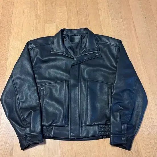 [BUNJANG] Bauro Product Cropped Highneck Leather Panel Jacket XL / 새상품 바우로 프로덕트 크롭 하이넥 레더 패널 자켓 XL사이즈