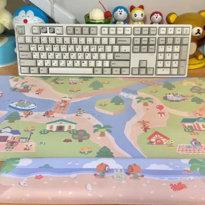 [BUNJANG] Animal Crossing Desk Mat and Wrist Rest Set / 동물의숲 장매트 손목보호받침대 세트