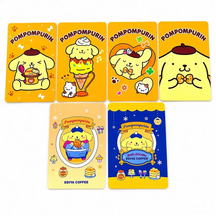 [BUNJANG] Sanrio Pompompurin Lucky Charm &amp; Card Set / 산리오 폼폼푸린 배스킨라빈스 카드, 산리오 이디야 폼폼푸린 행운 부적