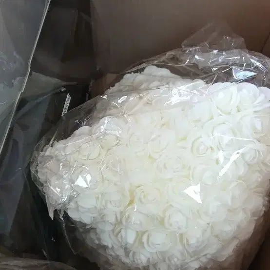 [BUNJANG] Rose Bear Plush Toy White / 인형 장미곰 화이트