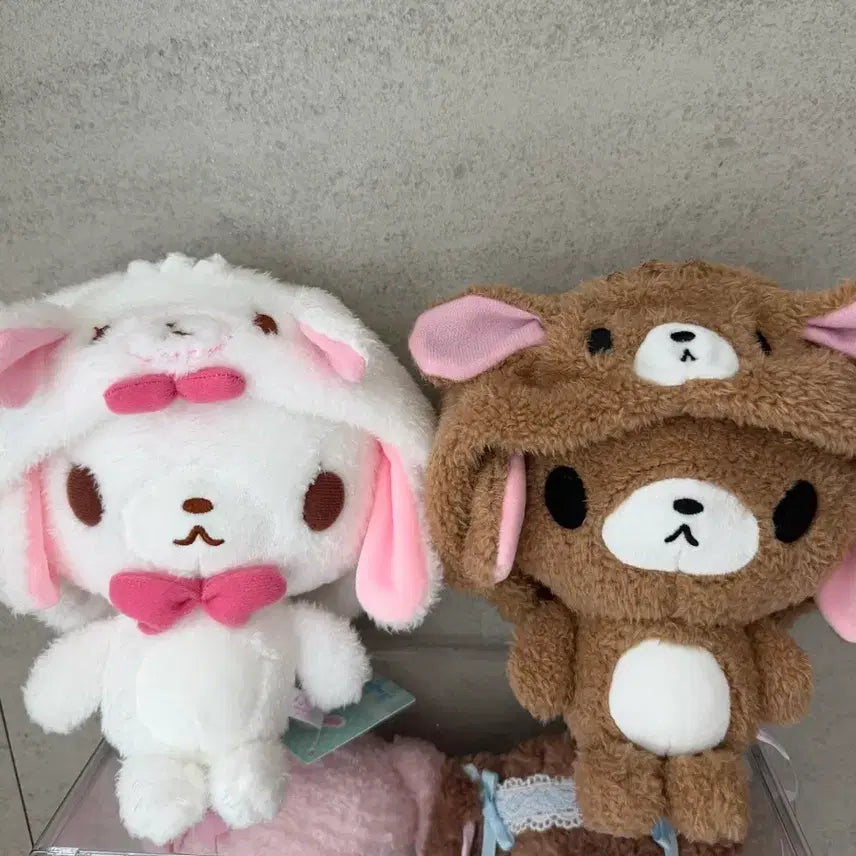 [BUNJANG] Sugarbunnies 20cm Doll Set (Sirousa &amp; Kurousa) with Headband / 슈가바니즈 20cm 인형 +세안밴드 시로우사 쿠로우사