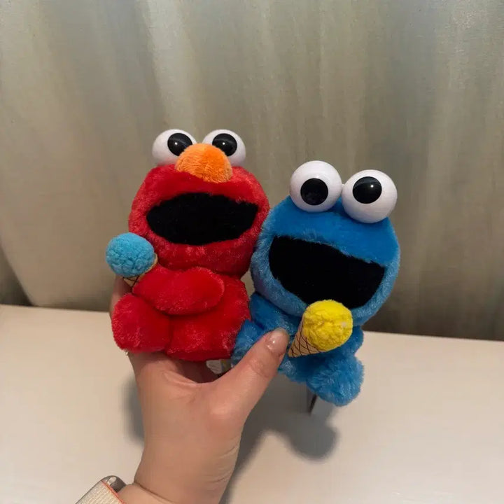 [BUNJANG] Sesame Street Elmo &amp; Cookie Monster Plush Set / 세서미스트리트 엘모 쿠키몬스터 인형(세트)