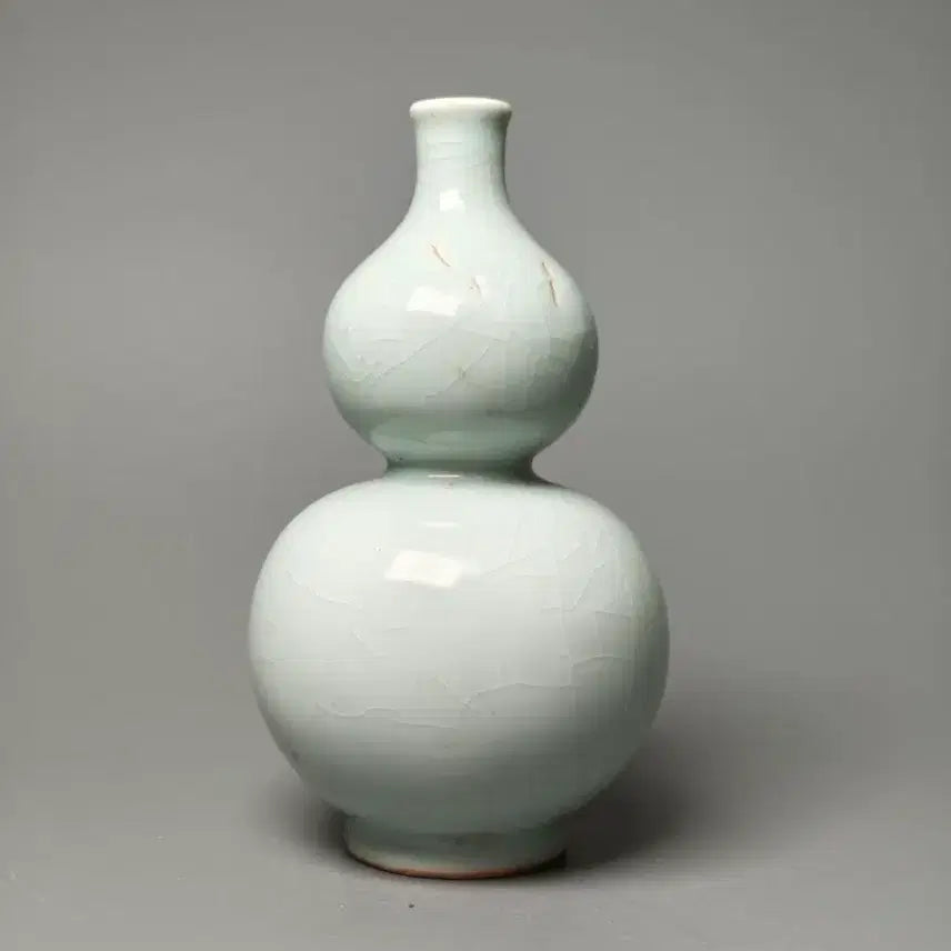 [BUNJANG] Late Ming Dynasty Celadon Glazed Twin-Gourd Vase - Chinese Porcelain Antique / [진품] 명대 말기 출토품 용천요 청자 빙렬유 호리병 중국도자기 골동품