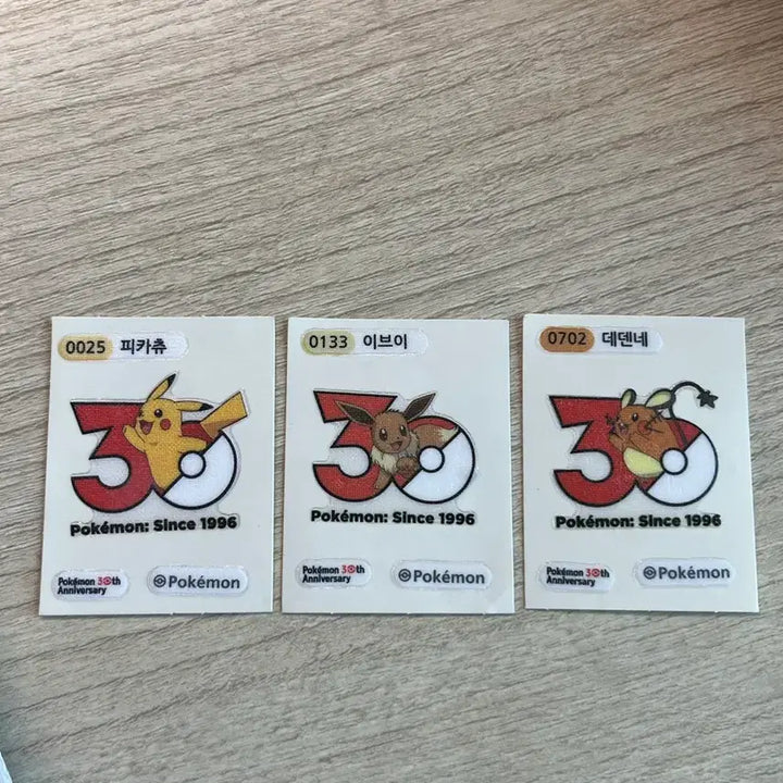 [BUNJANG] Pokemon 30th Anniversary Stickers Pikachu/Eevee/Dedenne Bundle / 포켓몬 30주년 띠부씰