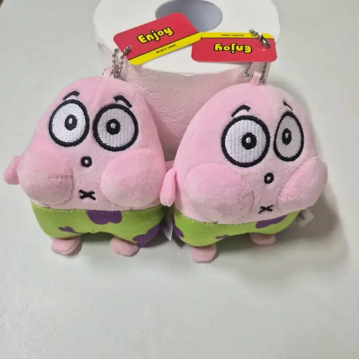 [BUNJANG] SpongeBob &amp; Patrick Star Plush Keychain Bundle Set / 스폰지밥 뚱이 인형 키링 2개 일괄
