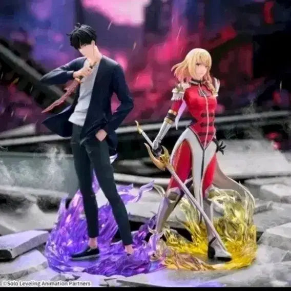 [BUNJANG] Solo Leveling Sung Jinwoo &amp; Cha Hae-in Figure / 미개봉 2개 나혼자만레벨업 피규어 성진우 차해인 세트