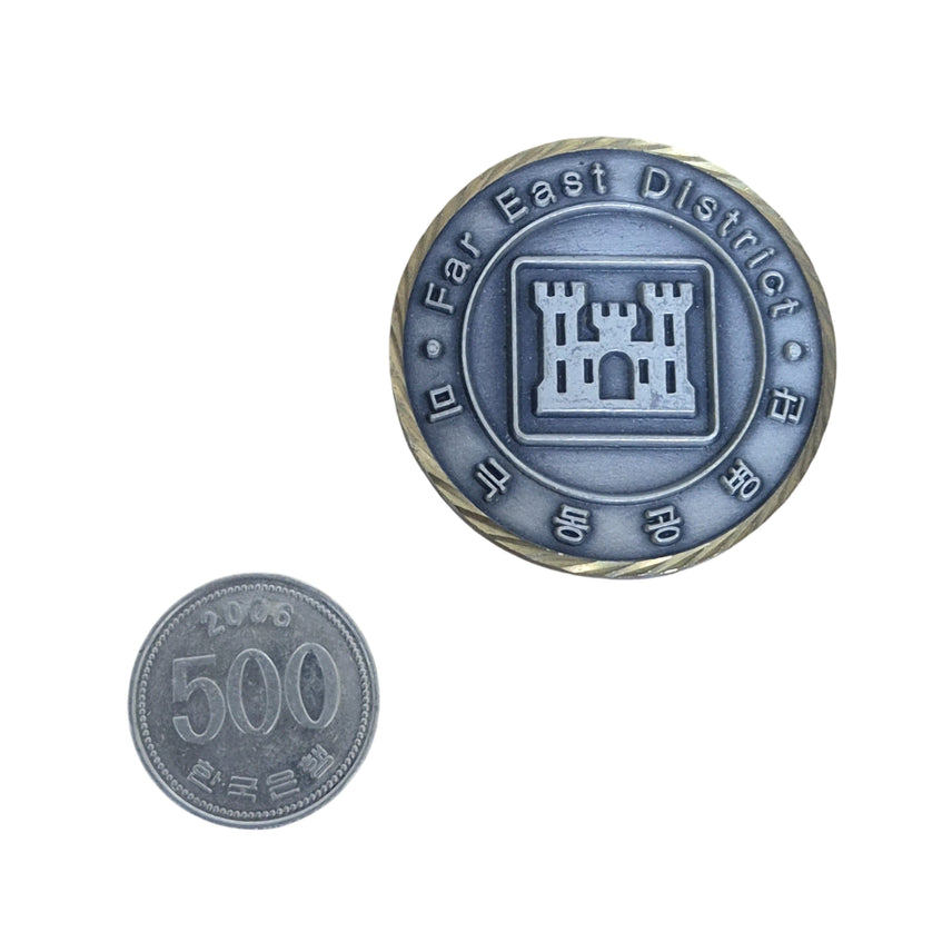 [BUNJANG] USFK Eighth Army Engineer Battalion Commemorative Coin Medal Badge / 국군 한미연합사 미극동공병단 부대코인 기념 코인 메달 뱃지 (FREE)