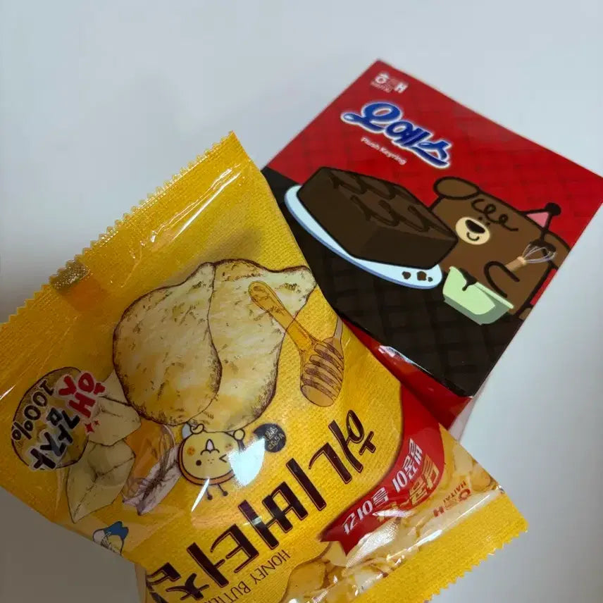 [BUNJANG] Haitai Snacks Plush Keyring Bundle Set (Honey Butter Chip &amp; Oyes) / 해태제과 인형 키링 허니버터칩, 오예스