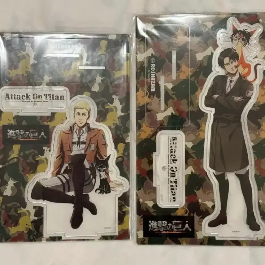 [BUNJANG] Attack on Titan Levi Erwin Cat Acrylic Standee / 진격거 리샤잠 고양이 아크릴 리바이 엘빈