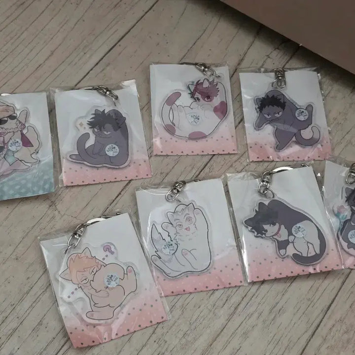 [BUNJANG] Haikyu!! Acrylic Cat Charm Keychain / 균일가) 하이큐!! 비공굿 아크릴 고양이 키링
