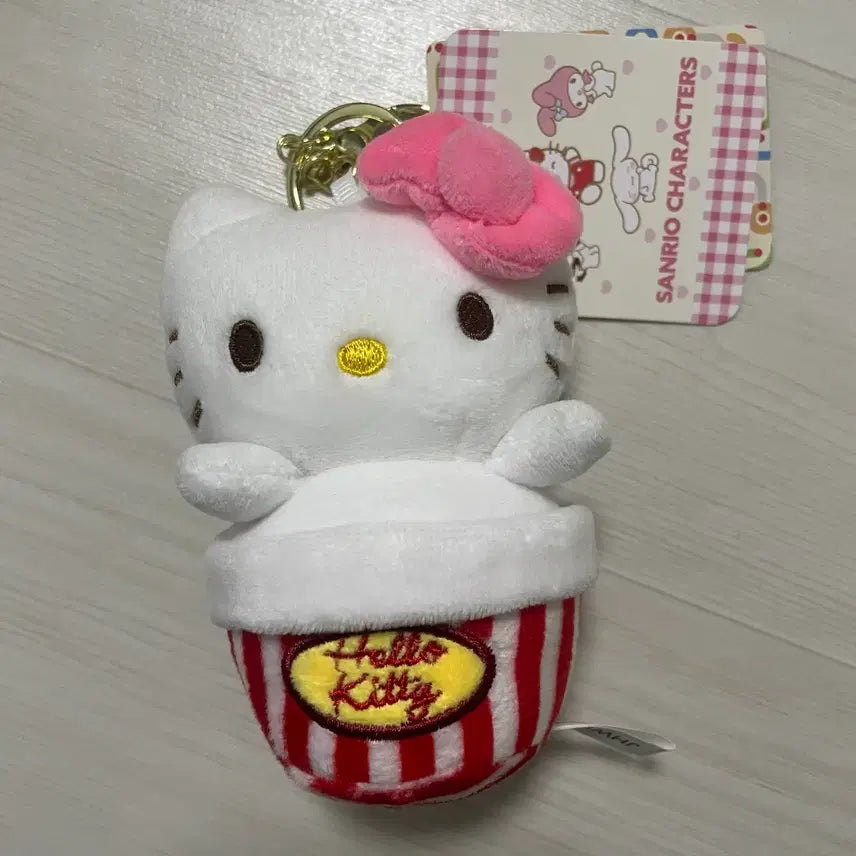 [BUNJANG] Sanrio Hello Kitty Popcorn Cup Bag Charm Doll / 산리오 헬로키티 키티 팝콘 컵 키티 키링 가방걸이 인형