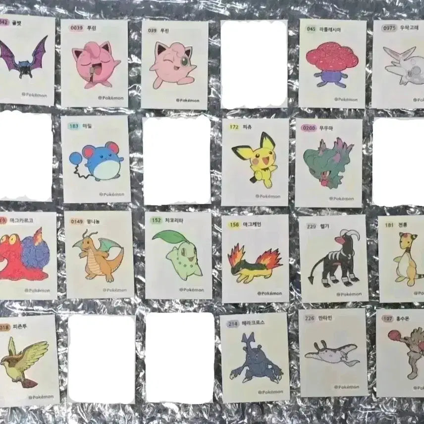 [BUNJANG] Pokemon Stickers Collection / 포켓몬띠부씰 피죤투푸린마릴피츄망나뇽마그케인홍수몬헬가전룡치코리타만타인무우마