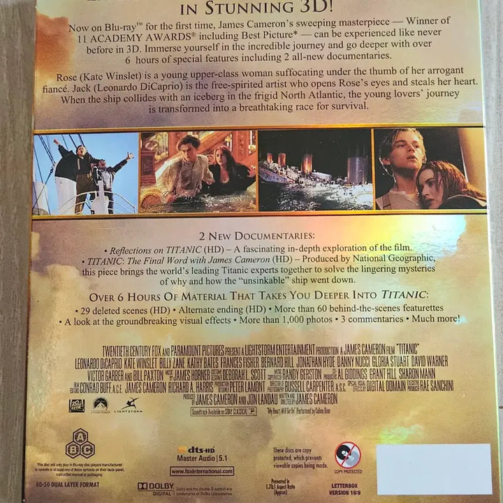 [BUNJANG] Titanic Blu-ray 2D+3D 4-Disc Outcase / 타이타닉 블루레이 2D+3D 4disk 아웃케이스