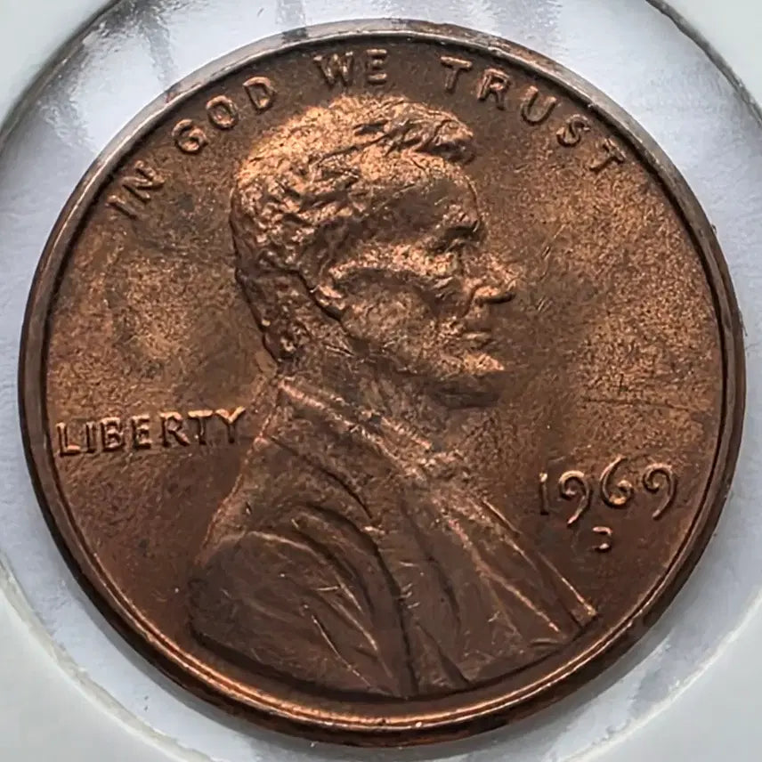 [BUNJANG] 1969-D Lincoln Cent Uncirculated Denver Penny / 링컨 1센트 1969_D 년도 미사용 덴버 페니