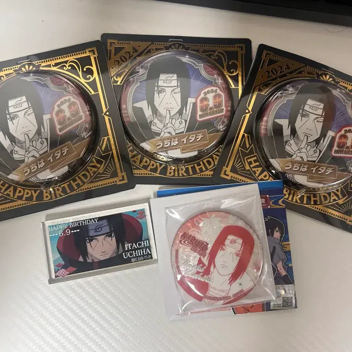 [BUNJANG] Itachi Birthday Can Badge Acrylic Set / 나루토 이타치 생일 캔뱃지 아크릴 일괄