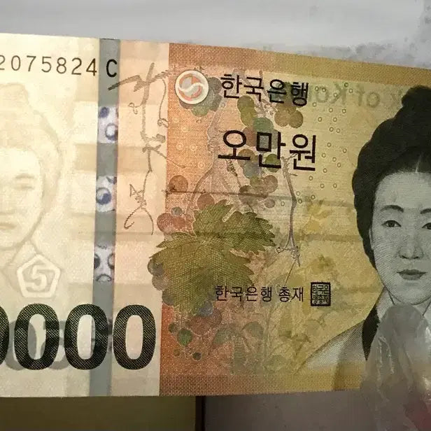 [BUNJANG] Bank of Korea 50,000 Won Error Banknote / 한국은행 5만원권 에러 지폐