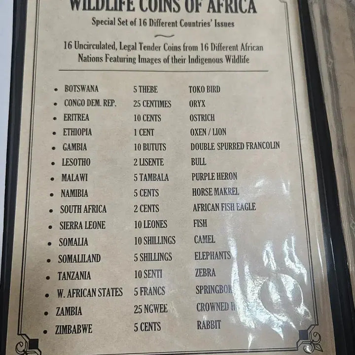 [BUNJANG] African Wildlife Coin Collection Book Set (16 Nations) / 아프리카 16개국 야생동물 주화 북세트