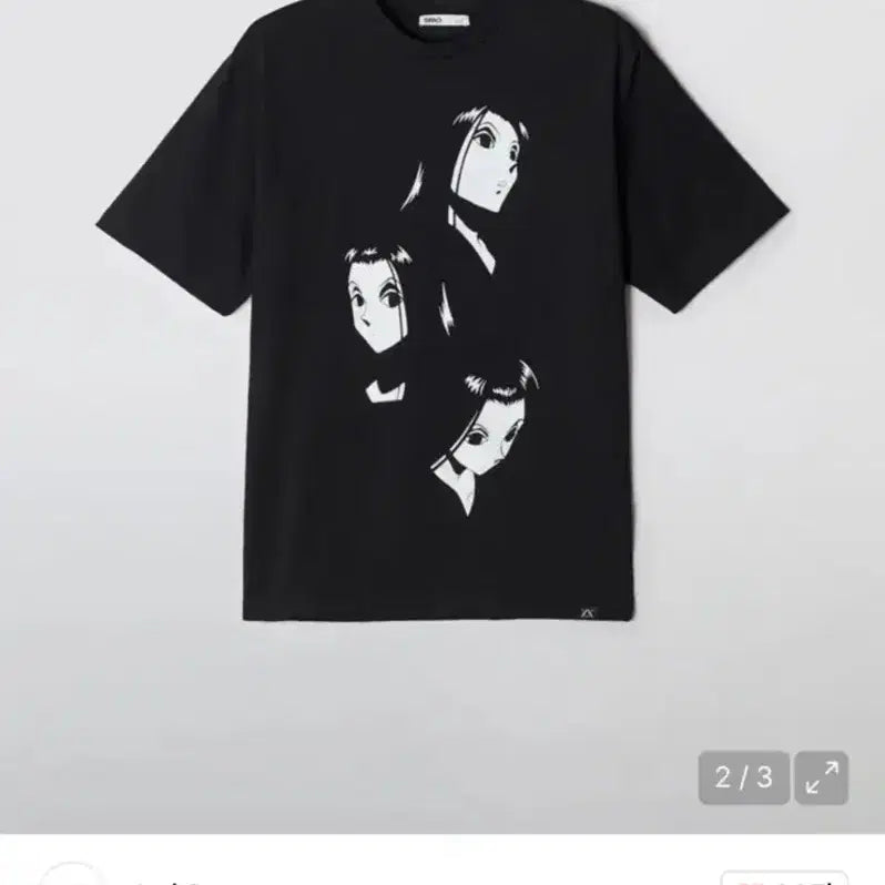 [BUNJANG] Hunter x Hunter SPAO Collaboration Illumi T-shirt Black S / 헌터헌터 스파오 콜라보 이르미 반팔티 블랙 S 미개봉 새상품