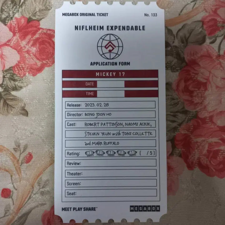 [BUNJANG] Mickey17 Original Ticket Type B / 미키17 오리지널 티켓 B