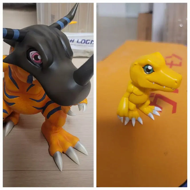 [BUNJANG] Miman Digimon Greymon &amp; Agumon Resin Statue / 디지몬 레진 miman 그레이몬 아구몬