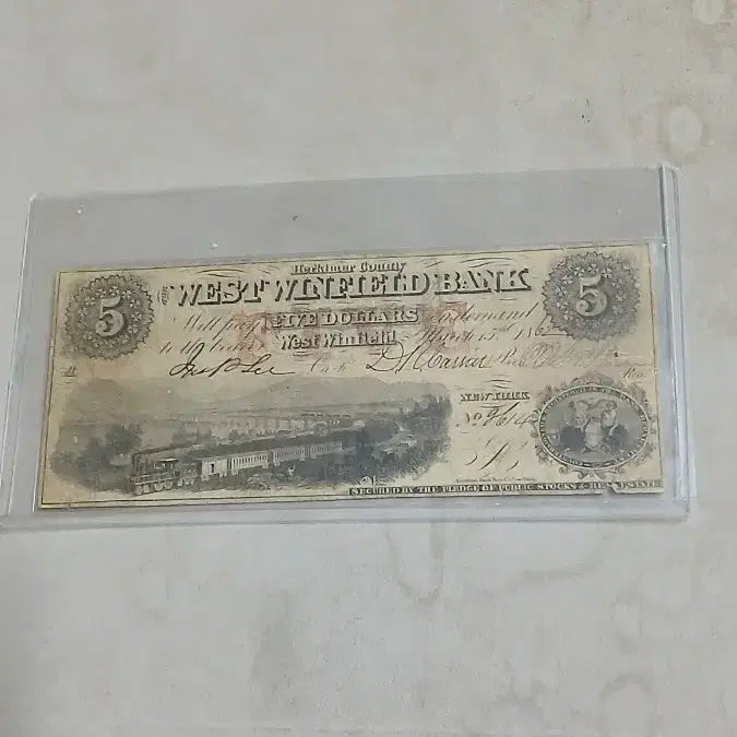 [BUNJANG] Westfield Bank 1862 $5 Note / 웨스트 윈필드 은행권 5달러 1862년