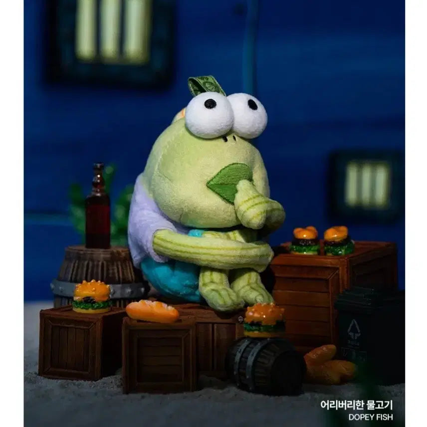 [BUNJANG] Pop Mart SpongeBob Bikini Bottom Friends Clumsy Fish Plush / 팝마트 스폰지밥 비키니 시티의 엉뚱한 친구들 인형 어리버리한 물고기
