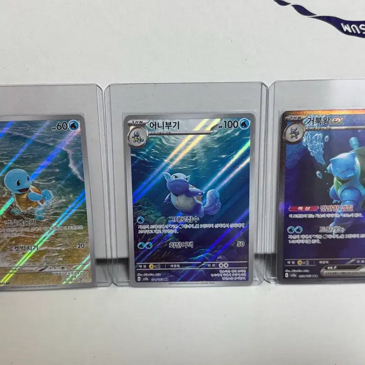 [BUNJANG] Pokemon Squirtle, Wartortle, Blastoise Set / 포켓몬카드 꼬부기 어니부기 거북왕 세트