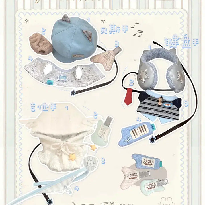 [BUNJANG] 10cm Doll Clothing DoYou Closet 6th Anniversary Fortune Bag Rockstar All-In / 10cm 인형 옷 두유 옷장 6주년 복주머니 록스타 올인