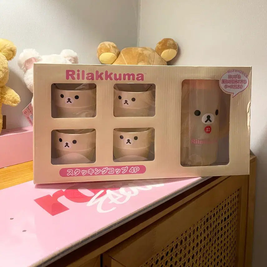 [BUNJANG] Rilakkuma 4-Piece Cup Set / 코리락쿠마 컵 4P 세트