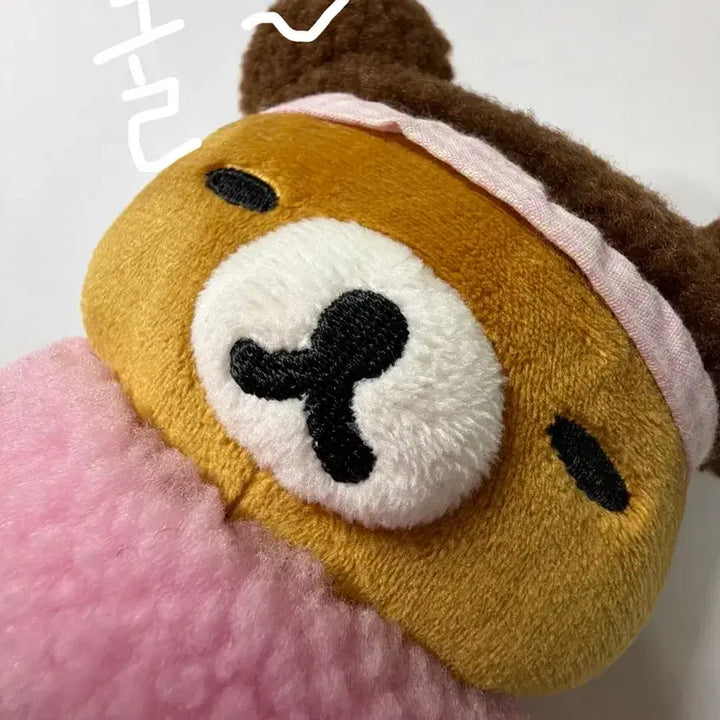 [BUNJANG] Rilakkuma Sleeping Strawberry Scarf Winter Plush Doll / 잠자는 리락쿠마 고전 인형 초코딸기 목도리 겨울