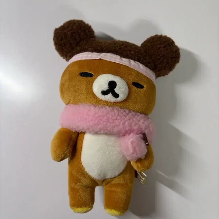[BUNJANG] Rilakkuma Sleeping Vintage Doll with Chocolate Strawberry Scarf / 잠자는 리락쿠마 고전 빈티지 인형 초코딸기 목도리 겨울
