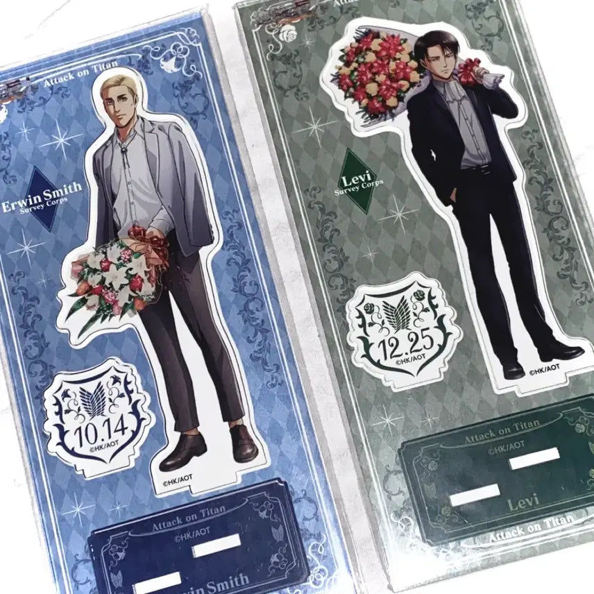 [BUNJANG] Attack on Titan Levi Erwin Birthday Acrylic Standee / 진격거 리바이 엘빈 생일 아크릴