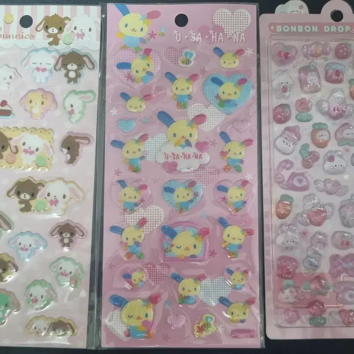 [BUNJANG] Sanrio Usahana Sugarbunnies Sticker Bundle Set / 일괄가격)  산리오 추억의 헤이세이 우사하나 슈가바니즈 스티커 일괄