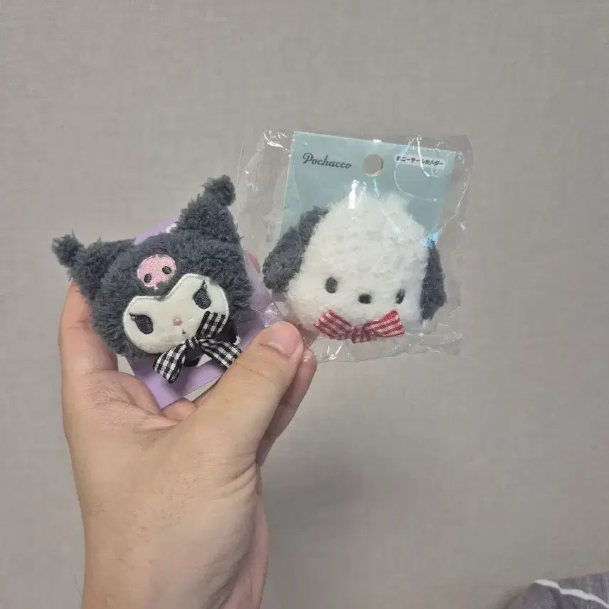 [BUNJANG] Sanrio Kuromi &amp; Pochacco Face Mascot Keyring Set / 산리오 쿠로미 포차코 페이스마스코트 키링 세트