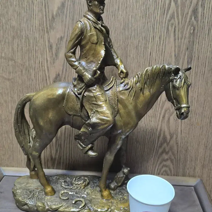 [BUNJANG] Bronze Cowboy and Horse Statue Ornament / 카우보이 말 동상 청동 장식품