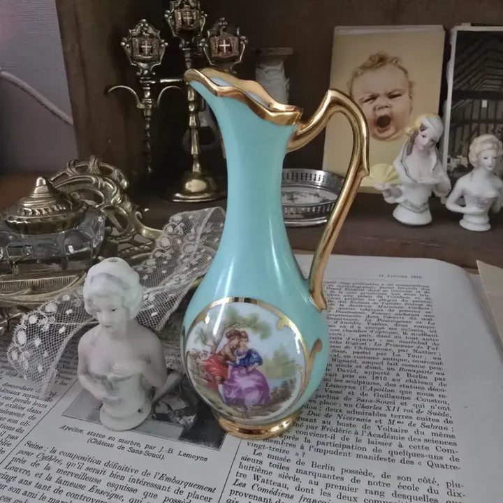 [BUNJANG] Vintage Limoges Mini Jug Vase Mint / 빈티지 리모지 미니 저그 화병 민트
