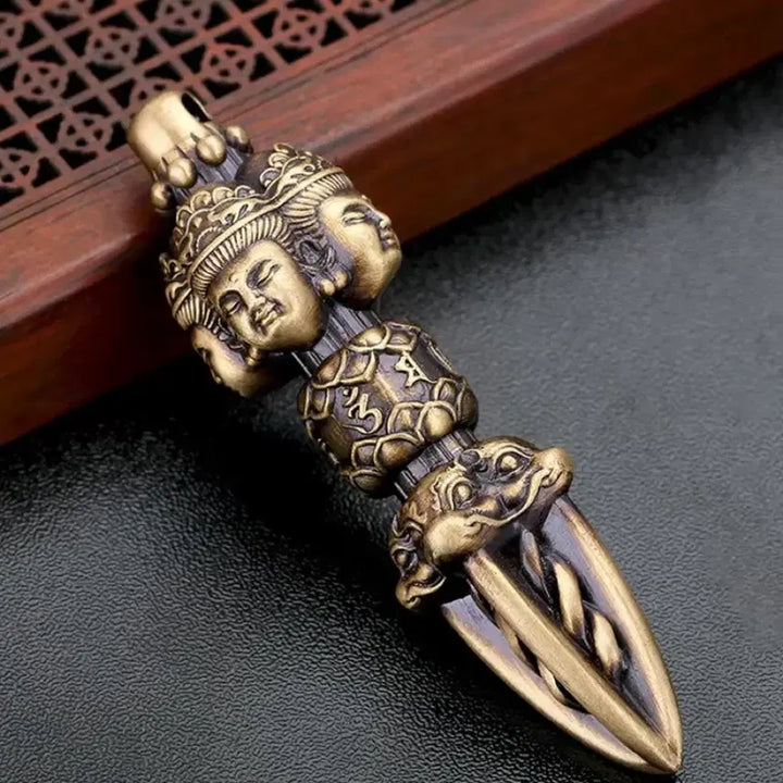[BUNJANG] Vintage Vajra Pendant Antique Bronze Ornament / 새상품 사존불 금강저 골동품