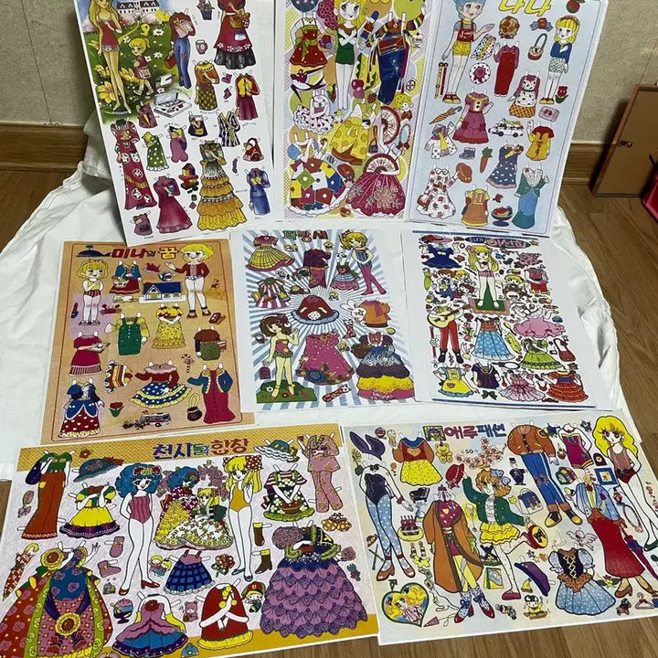 [BUNJANG] Vintage Paper Dolls Set (8 Sheets) / 고전 종이인형 8장 일괄