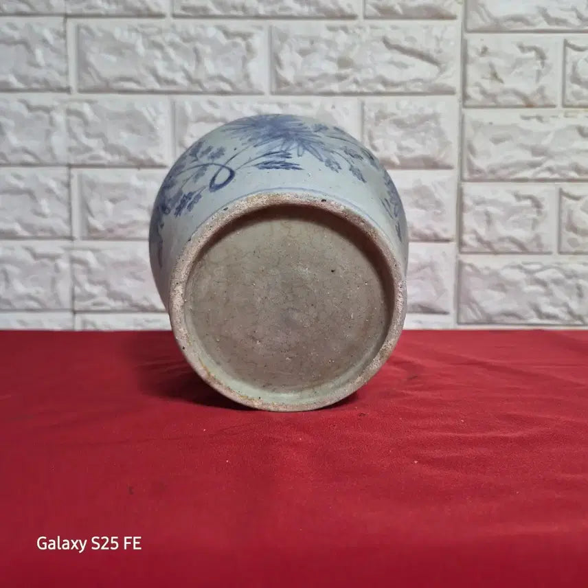 [BUNJANG] Joseon Dynasty White Porcelain Jar with Blue Floral Motif / 조선백자