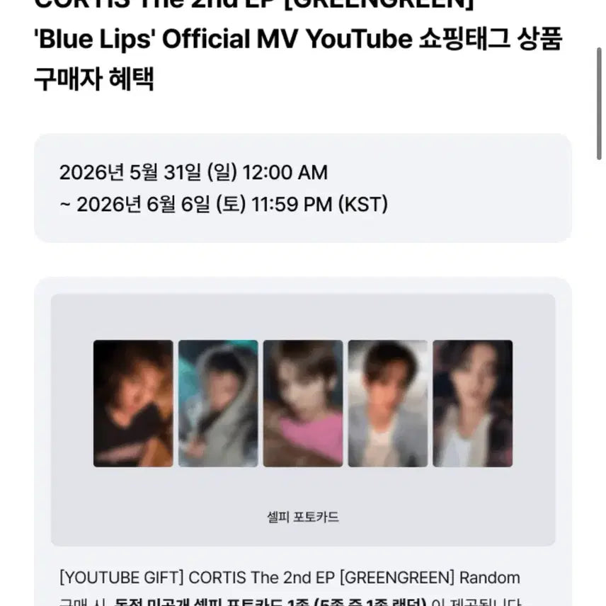 [BUNJANG] KORTIS YouTube Gift Split Set Photocard / 최저가/구매 완) 코르티스 유튜브 기프트 분철 특전 교환 양도 판매