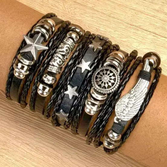 [BUNJANG] Adjustable Fashion Bracelet Set for Men and Women / ( 새제품 ) 남녀용 조절 가능한 패션 팔찌 개 한 세트로 (무료배송)