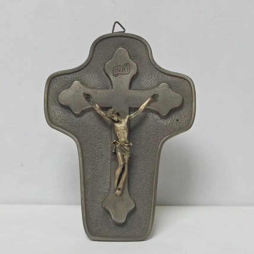 [BUNJANG] 1980s Italian Antique Crucifix Brass Cast Metal Cross / 이탈리아 앤틱 십자가 황동 주물 금속 십자가